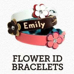 Leather Flower ID Bracelets