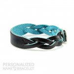 Black with Blue ID Personalized Bracelet Side