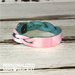 Pink and White ID Engraved Bracelet