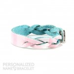 Pink and White ID Personalized Bracelet Side