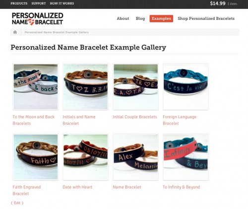 Personalized Bracelet Example Gallery